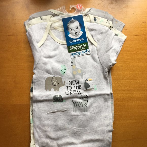 Gerber Animals Onesies - 3 pack - 12M - Picture 1 of 3